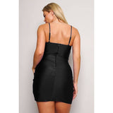 SEXY LISA SPAGHETTI STRAP SURPLICE MINI DRESS: KELLY GREEN / S