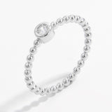 Zircon 925 Sterling Silver Bead Ring