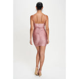 TOTAL ALLURE RUCHED MINI DRESS: BLACK / M
