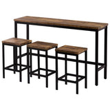 Counter Height Extra Long Dining Table Set: Brown / MDF