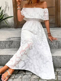 Off-Shoulder Short Sleeve Maxi Dress