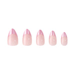 Chrome Pink Tips Press-On Nails