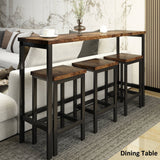 Counter Height Extra Long Dining Table Set: Brown / MDF