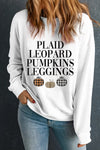 Letter Graphic Round Neck Long Sleeve Sweatshirt