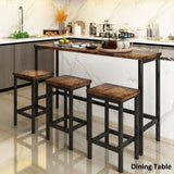 Counter Height Extra Long Dining Table Set: Brown / MDF