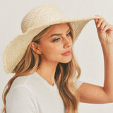 SOLID FLOPPY SUN HAT: Beige