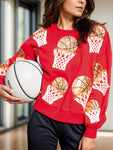 Basketball Round Neck Long Sleeve Sweatshirt