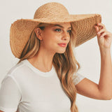 SOLID FLOPPY SUN HAT: Beige