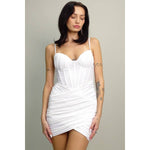 DELANEY CORSET MINI DRESS: HUNTER / L