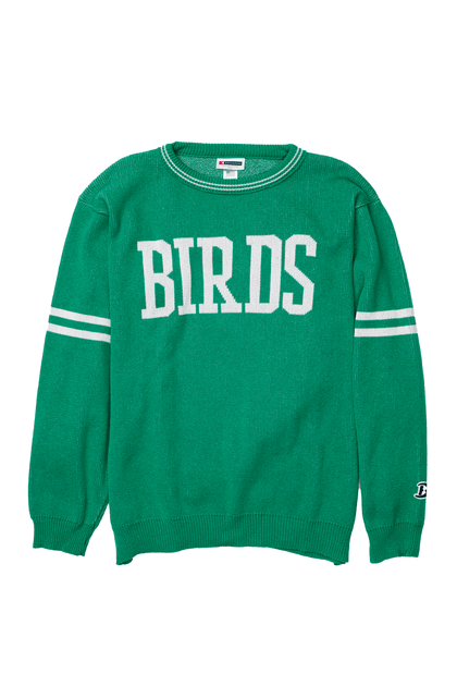 Birds Knit Crewneck Sweater