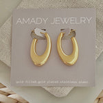 Oval shape hoops 18k gold plated over Stainless Steel