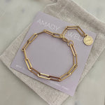 Paperclip Link Chain Bracelet 18k Gold Plated StainlessSteel