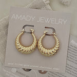 Croissant Hoop Earrings Gold Plated over Stainless Steel
