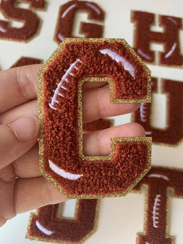2.35 inch Iron on letters, Football letter, Chenille varsity: A