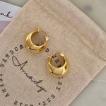 Hoop earrings 18k gold plated thick hoop earrings, chunky