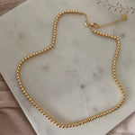 18k Gold Filled beaded layering necklace waterproof